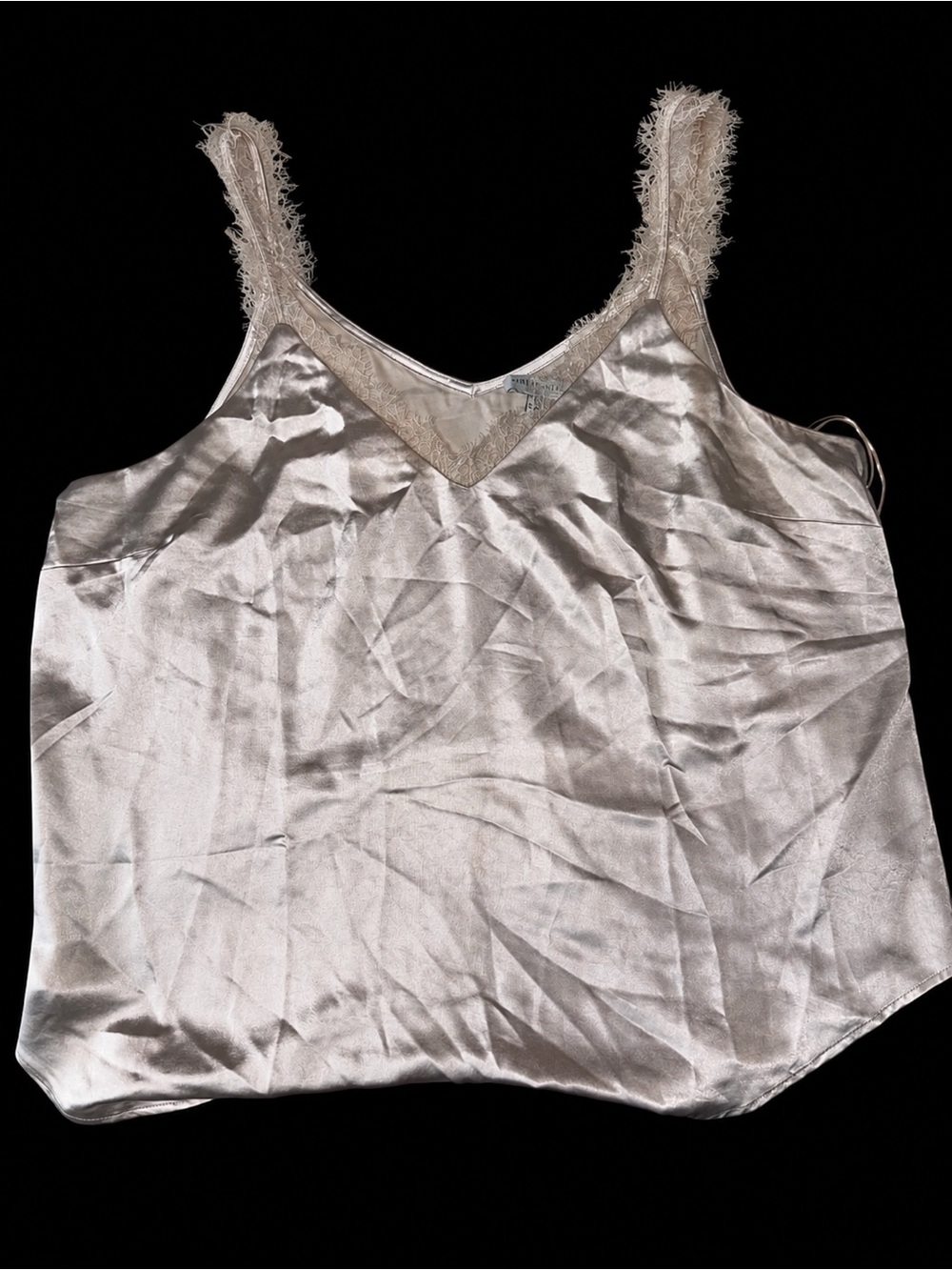 Skies Are Blue Satin Lace-Trim Cami - Cream